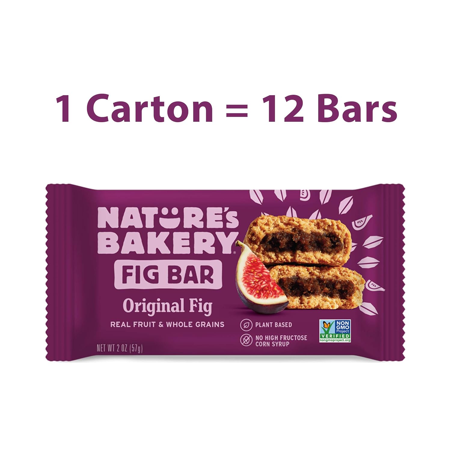 Nature’s Bakery Whole Wheat Fig Bars, Original Fig, Real Fruit, Vegan, Non-GMO, Snack bar, 1 box with 12 twin packs (12 twin packs) - Image 2