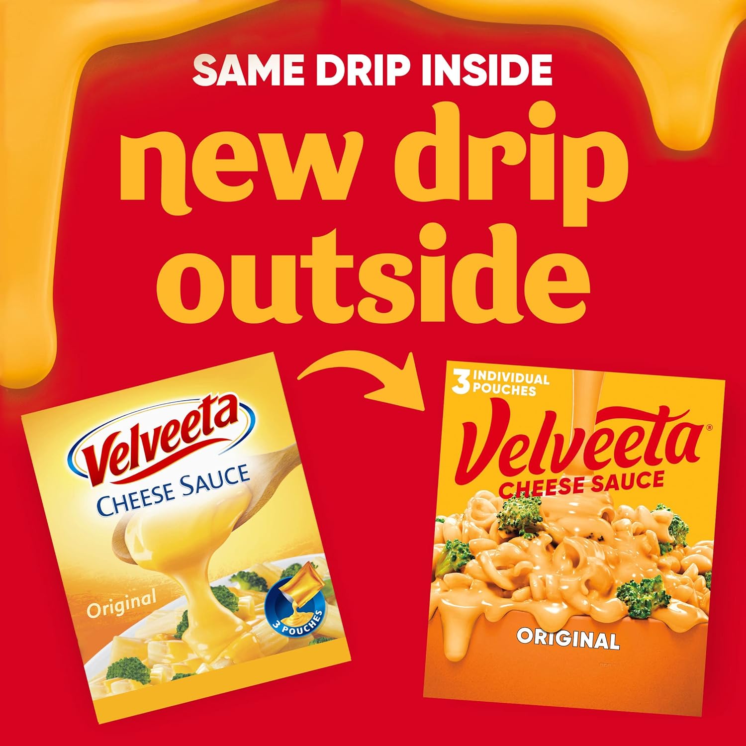 Velveeta Original Melting Cheese Sauce Pouches (3 ct Box, 4 oz Packets) - Image 3
