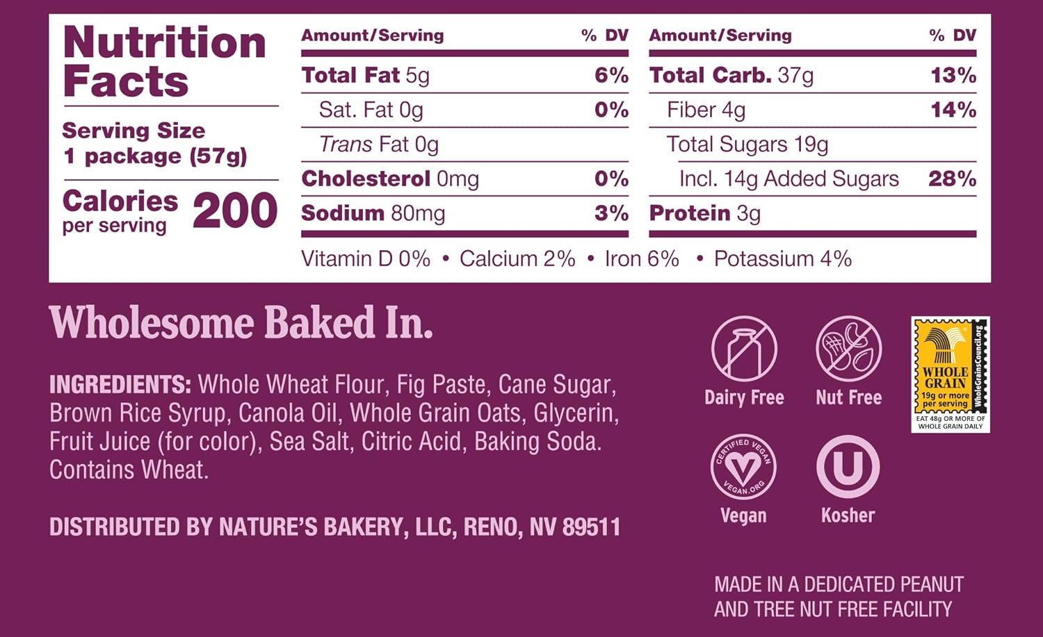 Nature’s Bakery Whole Wheat Fig Bars, Original Fig, Real Fruit, Vegan, Non-GMO, Snack bar, 1 box with 12 twin packs (12 twin packs) - Image 3