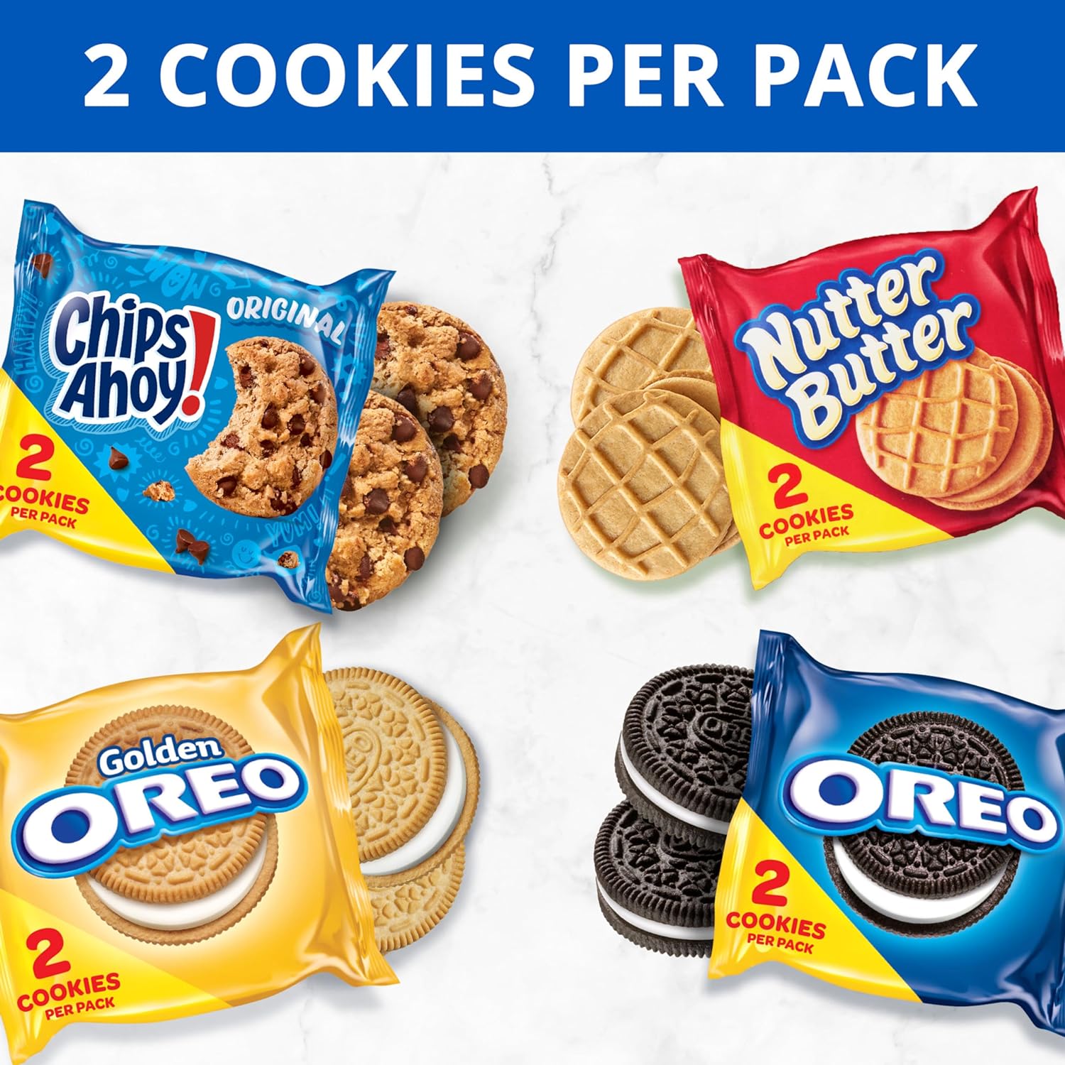 OREO Original, OREO Golden, CHIPS AHOY! & Nutter Butter Cookie Snacks Variety Pack, 56 Snack Packs (2 Cookies Per Pack) - Image 3